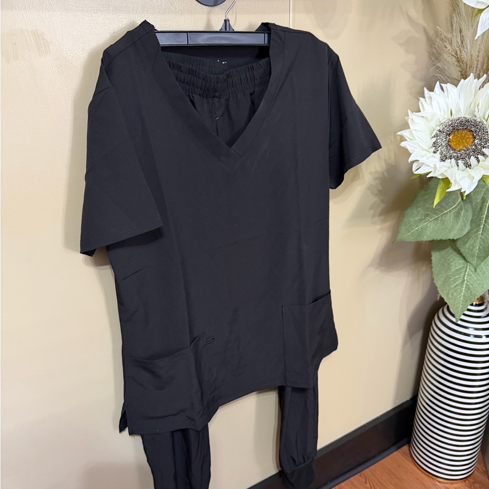 Black V-Neck Women's Top